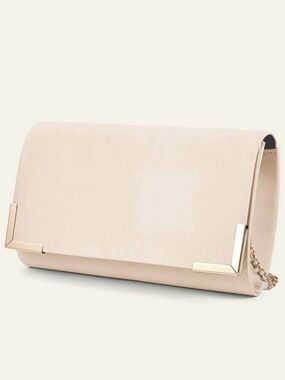 Elegant Cream Clutch with Gold Accents